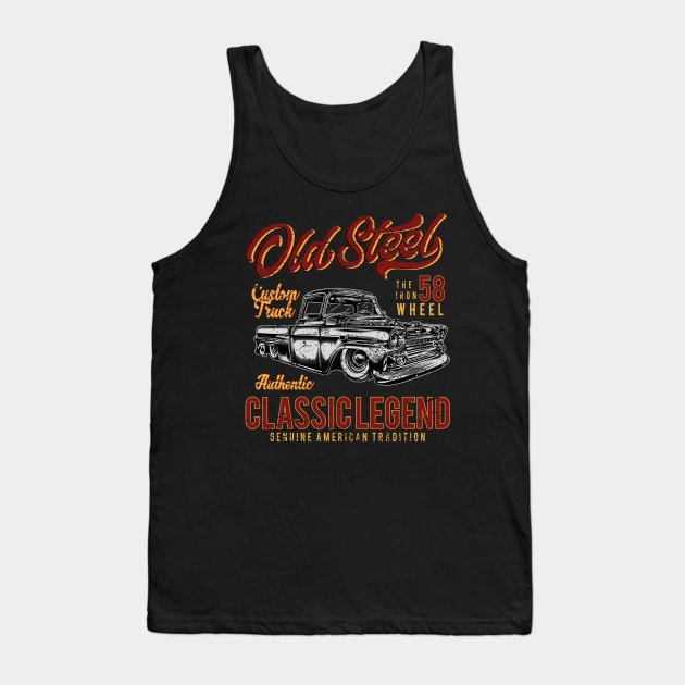 Old Steel Vintage Truck Tank Top by RockabillyM